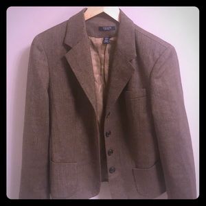 Brown Tweed Chaps Blazer Size 12